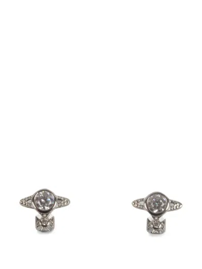 Vivienne Westwood Orb Crystal-embellished Earrings In Silver