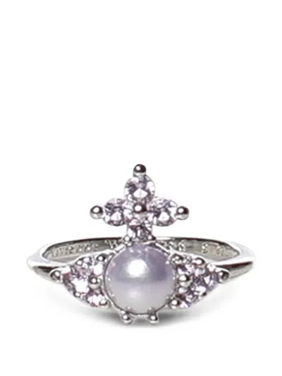 Vivienne Westwood Orb Crystal-embellished Ring In Gray