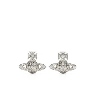 Vivienne Westwood Orb Crystal-embellished Stud Earrings In Silver