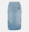 Vivienne Westwood Organic Cotton Denim Midi Skirt With Asymmetric Hem In Blue