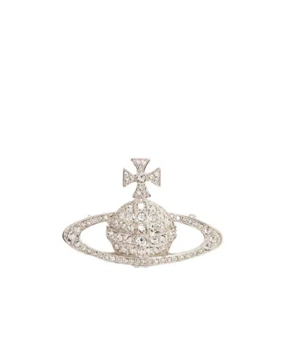 Vivienne Westwood Orb-detail Crystal-embellished Brooch In Yellow