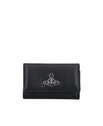 Vivienne Westwood Orb-detail Tri-fold Wallet In Black