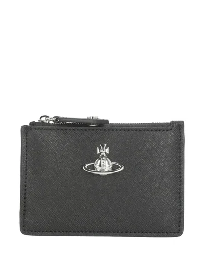 Vivienne Westwood Orb-detail Zipped Wallet In Black
