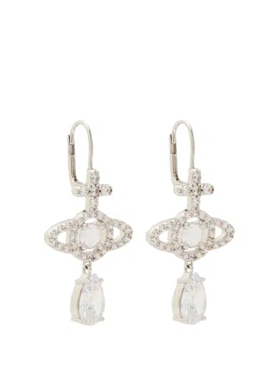 Vivienne Westwood Orb Drop Earrings In Silver