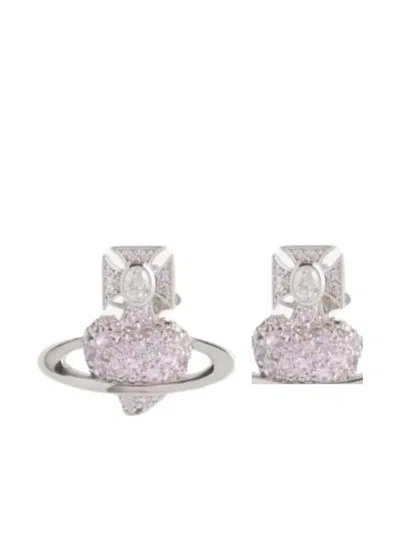 Vivienne Westwood Orb Earrings In Silver