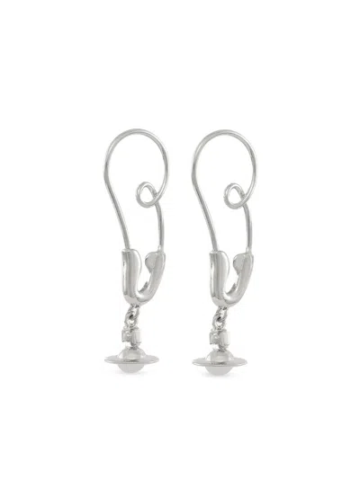 Vivienne Westwood Orb Earrings In Silver