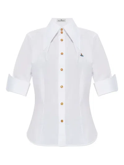 Vivienne Westwood Orb-embellished Button-front Shirt In White