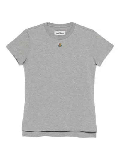 Vivienne Westwood Orb-embellished Cotton T-shirt In Gray