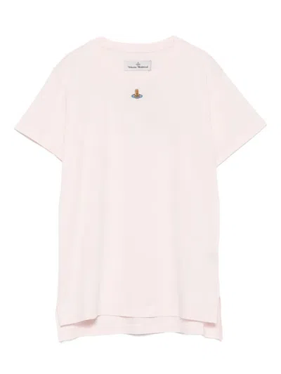 Vivienne Westwood Orb-embellished Cotton Top In Pink