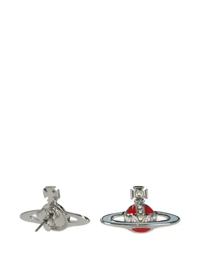 Vivienne Westwood Orb Embellished Earrings In Silver