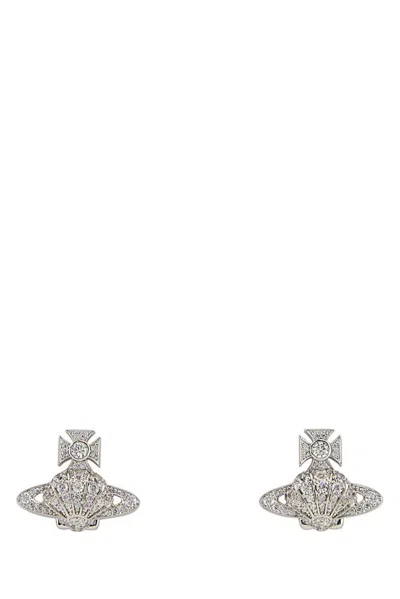 Vivienne Westwood Orb Embellished Earrings In Silver