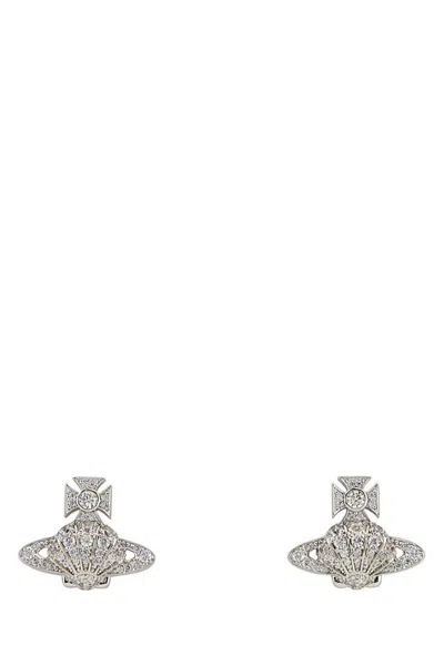 Vivienne Westwood Orb Crystal-embellished Stud Earrings In Silver