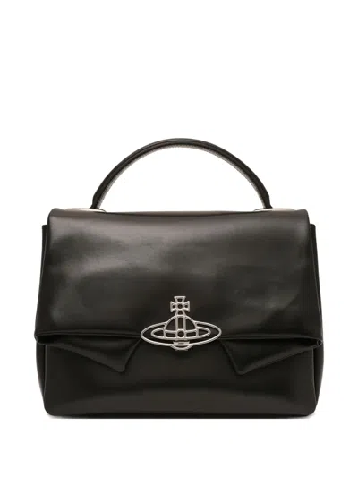 Vivienne Westwood Orb-embellished Flap Bag In Black