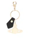 Vivienne Westwood Orb-embellished Leather Keyring In Metallic