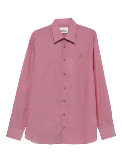 Vivienne Westwood Orb-embellished Long-sleeved Shirt In Pink