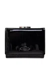 Vivienne Westwood Orb-embellished Patent Leather Wallet In Black