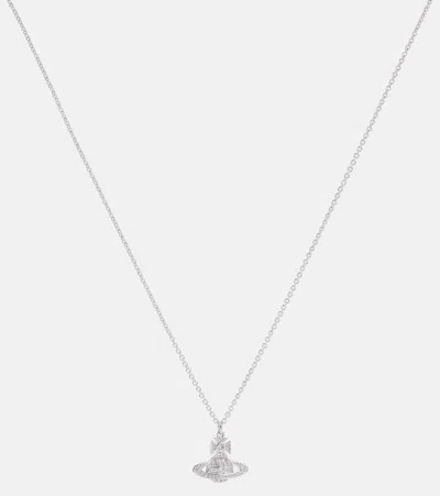 Vivienne Westwood Orb Embellished Pendant Necklace In Silver