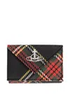 Vivienne Westwood Orb-embellished Plaid Wallet In Multi