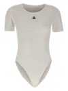 Vivienne Westwood Orb-embellished Ribbed Bodysuit In White