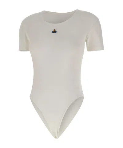 VIVIENNE WESTWOOD ORB-EMBELLISHED RIBBED BODYSUIT