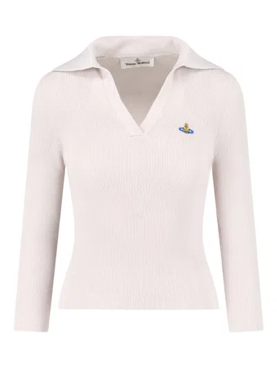 VIVIENNE WESTWOOD ORB-EMBELLISHED RIBBED SWEATER
