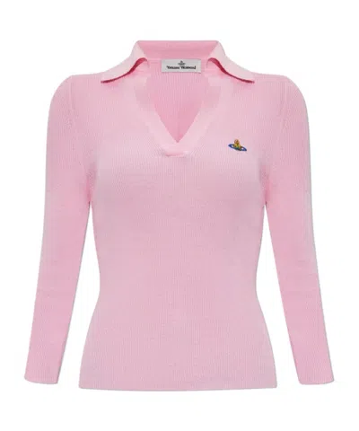 VIVIENNE WESTWOOD ORB-EMBELLISHED RIBBED TOP