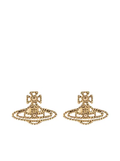 Vivienne Westwood Orb-embellished Rope Earrings In Gold