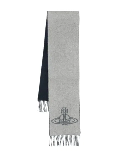 Vivienne Westwood Orb-embellished Scarf In Gray