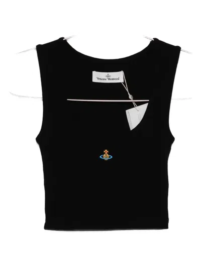 Vivienne Westwood Orb-embellished Sleeveless Top In Black