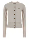 Vivienne Westwood Orb-embellished Virgin-wool Cardigan In Gray