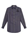 Vivienne Westwood Orb-embellishment Stripe-pattern Shirt In Purple