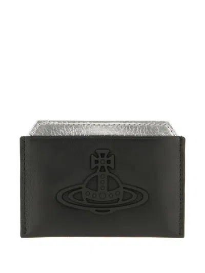 Vivienne Westwood Orb-embossed Leather Cardholder In Black