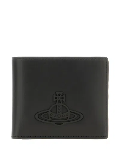 Vivienne Westwood Orb-embossed Leather Wallet In Black
