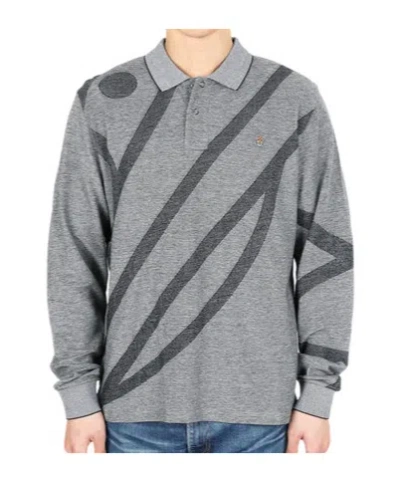 Vivienne Westwood Orb-embroidered Abstract Polo Shirt In Gray