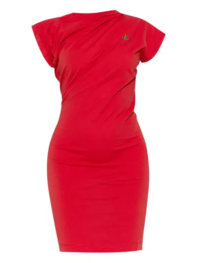 Vivienne Westwood Orb-embroidered Asymmetric Mini Dress