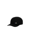 Vivienne Westwood Uni Colour Baseball Cap With Orb Embroidery In Black