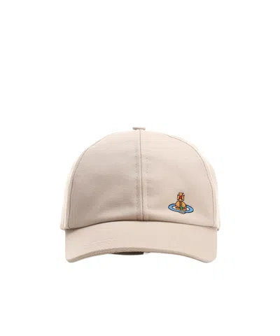 Vivienne Westwood Orb Embroidered Baseball Cap In Nude