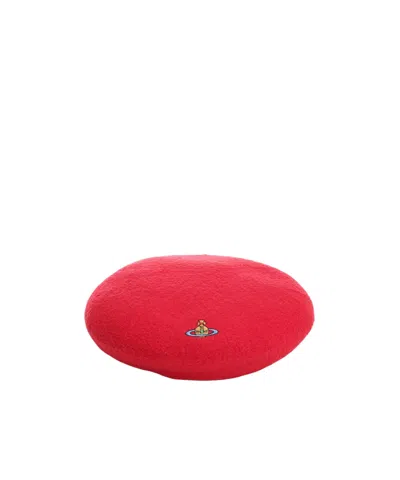 Vivienne Westwood Orb-logo Beret In Red