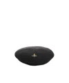 Vivienne Westwood Orb-embroidered Beret In Black