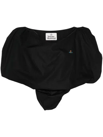 Vivienne Westwood Women Heart Asymmetric Cotton Top In Black