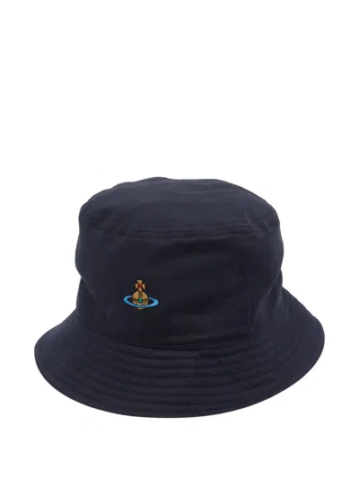 Vivienne Westwood Orb Embroidered Bucket Hat In Blue