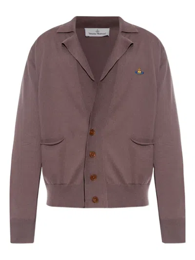 VIVIENNE WESTWOOD ORB-EMBROIDERED BUTTON-DOWN CARDIGAN