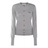 Vivienne Westwood Orb Logo-embroidered Wool Cardigan In Grey