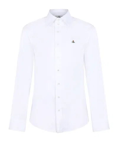 Vivienne Westwood Orb Embroidered Buttoned Shirt In White