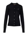 Shop Vivienne Westwood Orb-embroidered Cardigan In Black