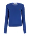 Vivienne Westwood Orb-embroidered Cotton-cashmere Jumper In Blue