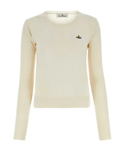 Vivienne Westwood Orb Embroidered Long-sleeved Jumper In Neutral
