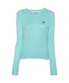 Vivienne Westwood Woman Sweater Turquoise Size L Cotton In Blue