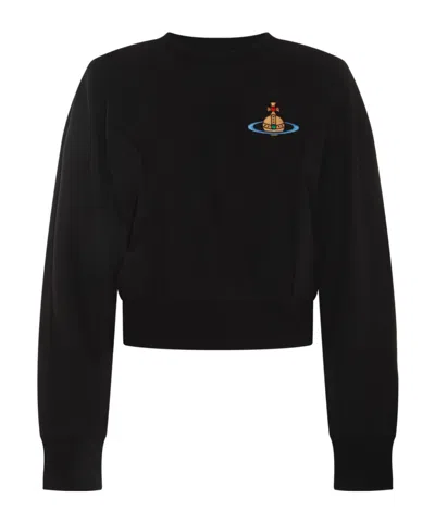 Vivienne Westwood Orb-embroidered Cotton Sweatshirt In Black