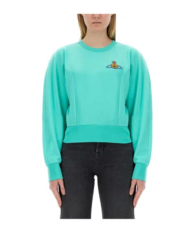 VIVIENNE WESTWOOD VIVIENNE WESTWOOD LOGO-EMBROIDERED CREWNECK SWEATSHIRT